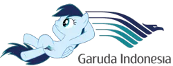 Size: 892x342 | Tagged: safe, artist:indonesiarailroadpht, derpibooru import, oc, oc:garuda indonesia, unofficial characters only, pegasus, pony, airline, female, logo, mare, simple background, solo, transparent background