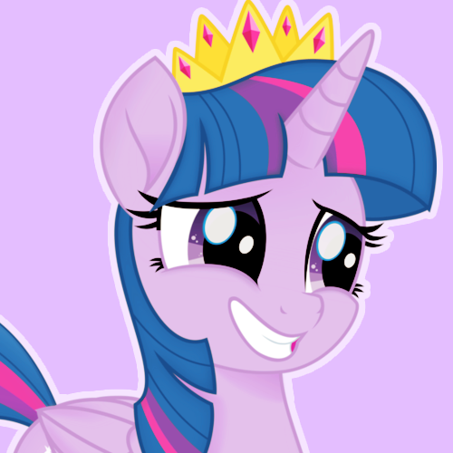 Size: 500x500 | Tagged: alicorn, artist:reapir, crown, derpibooru import, female, grin, jewelry, mare, movie accurate, my little pony: the movie, nervous, nervous grin, regalia, safe, smiling, solo, twilight sparkle, twilight sparkle (alicorn)