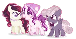 Size: 2884x1500 | Tagged: safe, artist:6-fingers-lover, derpibooru import, oc, oc:black berry, oc:edgar, oc:winnie honey, unofficial characters only, earth pony, pegasus, pony, unicorn, base used, bowtie, colt, female, filly, magical lesbian spawn, male, offspring, parent:apple bloom, parent:rumble, parent:scootaloo, parent:sweetie belle, parents:rumbloom, parents:scootabelle, simple background, transparent background