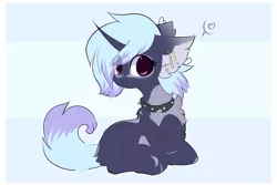 Size: 1908x1272 | Tagged: safe, artist:little-sketches, derpibooru import, oc, pony, unicorn, chest fluff, collar, ear fluff, ear piercing, eye clipping through hair, female, looking at you, piercing, sitting, spiked collar