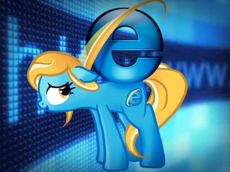 Size: 1000x749 | Tagged: safe, artist:bastbrushie, derpibooru import, oc, oc:internet explorer, pony, browser ponies, internet, internet explorer