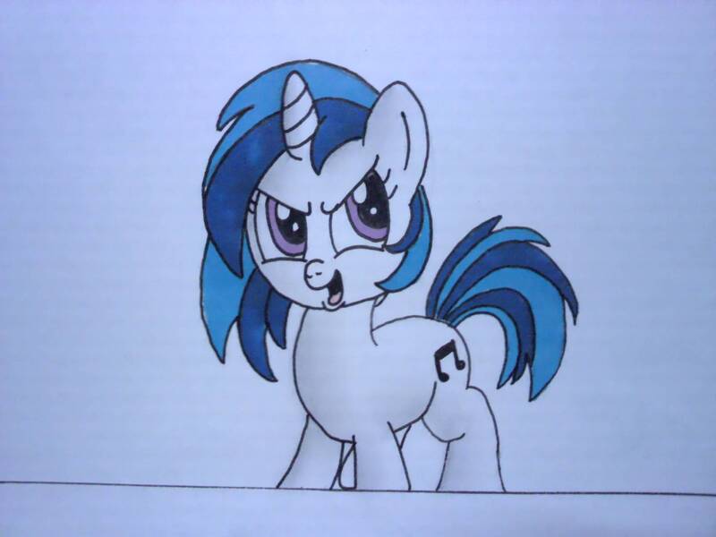 Size: 2048x1536 | Tagged: safe, artist:bastbrushie, derpibooru import, vinyl scratch, pony, unicorn, female, filly, mare, solo, traditional art