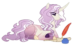 Size: 1191x708 | Tagged: safe, artist:purplegrim40, derpibooru import, oc, oc:lavender cream, pony, unicorn, female, prone, simple background, transparent background