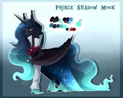 Size: 3000x2401 | Tagged: safe, artist:sugaryicecreammlp, derpibooru import, oc, oc:prince shadow moon, alicorn, pony, alicorn oc, horn, male, offspring, parent:king sombra, parent:nightmare moon, reference sheet, wings