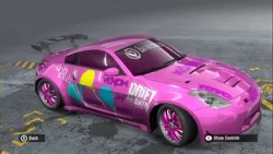 Size: 1280x720 | Tagged: car, cutie mark, derpibooru import, game screencap, itasha, need for speed, need for speed pro street, nissan, nissan 350z, pinkie pie, safe, video game