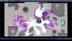 Size: 1280x720 | Tagged: safe, derpibooru import, rarity, pony, bluestacks app player, emulator, female, game, game screencap, geometry dash, mare, microsoft, online level, video game, windows, windows 10