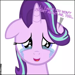 Size: 4000x4000 | Tagged: safe, artist:mrkat7214, derpibooru import, starlight glimmer, pony, unicorn, ..., absurd resolution, bittersweet, crying, cute, daaaaaaaaaaaw, dialogue, end of ponies, ending, feels, female, finale, floppy ears, glimmerbetes, goodbye, happy, liquid pride, looking at you, mare, open mouth, puppy dog eyes, sad, sadlight glimmer, sadorable, simple background, smiling, smiling at you, solo, stuttering, sweet dreams fuel, talking, talking to viewer, tears of joy, teary eyes, the end, vector, white background