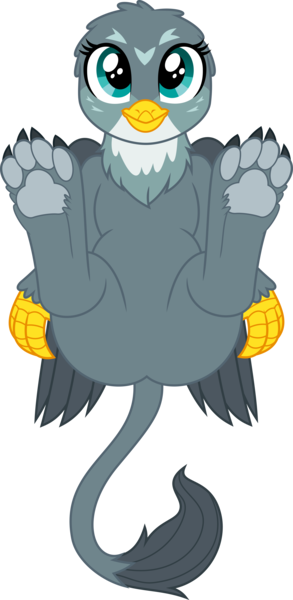 Size: 6400x13118 | Tagged: safe, alternate version, artist:dailevy, artist:parclytaxel, derpibooru import, part of a set, gabby, gryphon, absurd resolution, colored, explicit source, featureless crotch, female, looking at you, on back, paws, simple background, solo, .svg available, transparent background, underpaw, vector