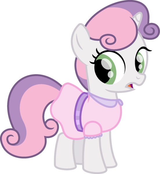 Size: 1726x1881 | Tagged: safe, artist:peternators, derpibooru import, sweetie belle, pony, unicorn, clothes, dress, female, filly, simple background, solo, surprised, transparent background, two toned mane