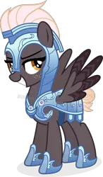 Size: 5032x8620 | Tagged: safe, artist:suramii, derpibooru import, oc, oc:night vision, pegasus, pony, absurd resolution, armor, colored wings, crystal guard armor, female, freckles, image, mare, multicolored wings, png, simple background, solo, transparent background, wings