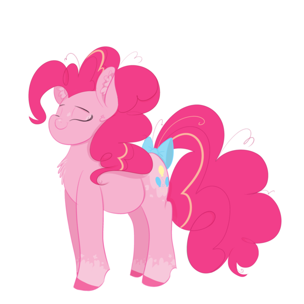 Size: 3200x3200 | Tagged: safe, artist:nyota71, derpibooru import, pinkie pie, earth pony, pony, bow, colored hooves, eyes closed, g5, pinkie pie (g5), redesign, simple background, solo, spots, tail bow, transparent background