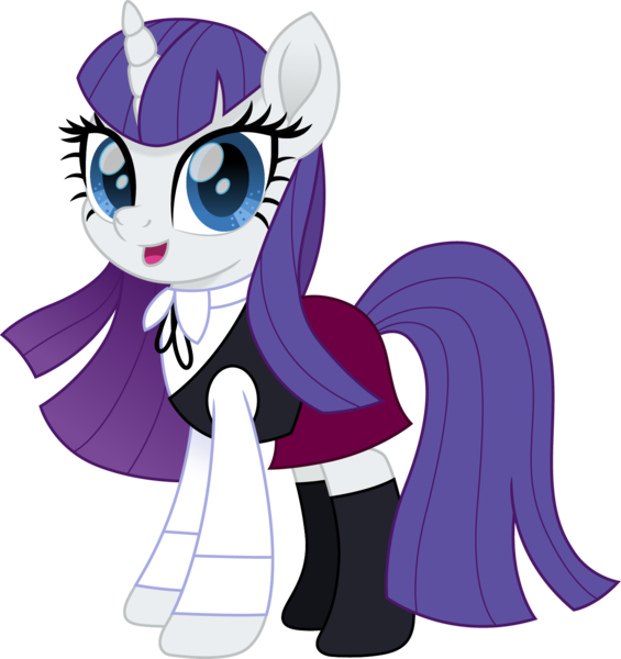 Size: 1413x1500 | Tagged: safe, artist:cloudyglow, derpibooru import, rarity, pony, ankle boots, blouse, clothes, cute, dc superhero girls, image, png, raribetes, rarisass, ribbon bow tie, skirt, solo, sorceress, waistcoat, zatanna, zee zatara