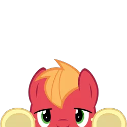 Size: 10000x10000 | Tagged: safe, artist:mrkat7214, derpibooru import, part of a set, big macintosh, earth pony, pony, absurd resolution, cute, looking at you, macabetes, male, peekaboo, peeking, simple background, solo, soon, stallion, transparent background, underhoof, vector