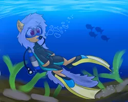 Size: 5000x4000 | Tagged: safe, artist:darkptly, derpibooru import, oc, oc:oceansea, pony, air tank, bubble, diving, flippers, rebreather, scuba, scuba diving, scuba mask, seaweed, underwater, wetsuit