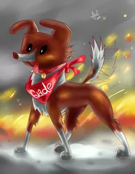 Size: 2551x3295 | Tagged: artist:elbenjaftw, bandana, chile, derpibooru import, dog, protest, safe, solo, winona