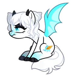 Size: 1024x1090 | Tagged: safe, artist:chococolte, derpibooru import, oc, oc:iclyn blaze, bat pony, pony, base used, female, horns, mare, simple background, solo, transparent background