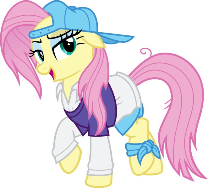 Size: 4500x4080 | Tagged: safe, artist:cheezedoodle96, artist:slb94, derpibooru import, fluttershy, rarity, pony, alternate hairstyle, backwards ballcap, baseball cap, cap, clothes, disguise, hat, plainity, simple background, solo, transparent background, vector