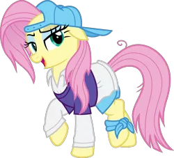 Size: 4500x4080 | Tagged: safe, artist:cheezedoodle96, artist:slb94, derpibooru import, fluttershy, rarity, pony, alternate hairstyle, backwards ballcap, baseball cap, cap, clothes, disguise, hat, plainity, simple background, solo, transparent background, vector