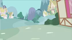 Size: 2013x1124 | Tagged: artist:a01421, background, building, bush, derpibooru import, house, mountain, no pony, ponyville, road, safe, street, tree, vector