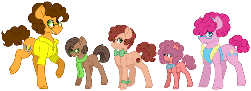 Size: 1605x586 | Tagged: safe, artist:king-justin, derpibooru import, cheese sandwich, pinkie pie, pony, cheesepie, family, female, male, offspring, parent:cheese sandwich, parent:pinkie pie, parents:cheesepie, shipping, straight