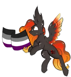 Size: 595x647 | Tagged: safe, artist:hunterthewastelander, derpibooru import, oc, oc:fire drift, unofficial characters only, pegasus, pony, asexual pride flag, commission, flag, male, pegasus oc, pride, pride flag, simple background, solo, stallion, transparent background, wings, ych result