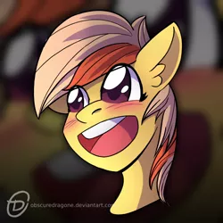 Size: 1024x1024 | Tagged: safe, artist:obscuredragone, derpibooru import, oc, pony, big eyes, blushing, commission, ear fluff, happy, open mouth, smiley face, solo, ych result