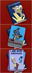 Size: 474x1065 | Tagged: artist:stepandy, book, book cover, comic, cover, derpibooru import, discord, discord is star swirl, edit, editor:roberthaha, grogar, hat, safe, simpsons did it, star swirl the bearded hat, the ending of the end, the simpsons