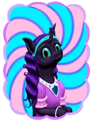 Size: 2448x3264 | Tagged: safe, artist:vasillium, derpibooru import, oc, oc:nyx, unofficial characters only, alicorn, pony, accessories, adorable face, alicorn oc, armband, closed mouth, clothes, cute, cutie mark, cutie mark clothes, diabetes, dress, ears up, eyelashes, eyes open, female, gem, happy, headband, high res, horn, jewelry, lidded eyes, looking, looking at you, looking back, looking back at you, mare, moon, mouth closed, necklace, nostrils, pearl, princess, regalia, royalty, shield, simple background, sitting, smiling, solo, staring into your soul, transparent background, wall of tags, wings, wristband