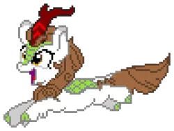 Size: 950x720 | Tagged: artist:dragonchaser123, artist:pro-flyer, autumn blaze, cloven hooves, derpibooru import, female, happy, kirin, manepxls, pixel art, pxls.space, safe, simple background, smiling, solo, sounds of silence, transparent background