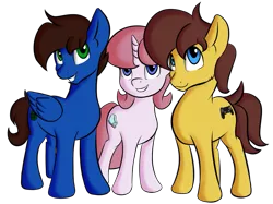 Size: 1735x1301 | Tagged: safe, artist:qbellas, derpibooru import, oc, unofficial characters only, pegasus, pony, unicorn, 2020 community collab, derpibooru community collaboration, male, simple background, transparent background