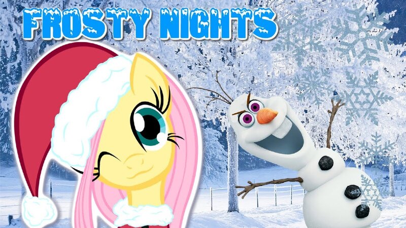 Size: 1280x720 | Tagged: safe, artist:themightysqueegee, artist:vannamelon, derpibooru import, fluttershy, pegasus, pony, christmas, clothes, hat, holiday, olaf, one eye closed, santa hat, snow, snowman, thumbnail, tree, vannamelon, wink