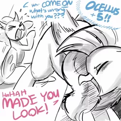 Size: 1200x1200 | Tagged: artist:the-minuscule-task, changedling, changeling, comic:no clop november 2019, derpibooru import, explicit source, hippogriff, no clop november, ocellus, silverstream, suggestive