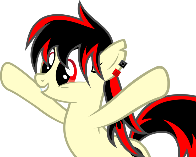 Size: 6000x4810 | Tagged: safe, artist:anevilzebra, derpibooru import, oc, oc:raven fear, pony, excited, happy, legs apart, simple background, solo, squee, transparent background