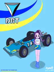 Size: 1556x2048 | Tagged: safe, artist:wvdr220dr, derpibooru import, starlight glimmer, equestria girls, dig dug, fanart, female, japan, namco, racing, ridge racer, solo, team