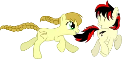 Size: 9831x4756 | Tagged: safe, artist:shadyhorseman, derpibooru import, oc, oc:lassie jack, oc:raven fear, pony, absurd resolution, having fun, high res, racing, running, vector