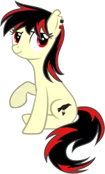 Size: 4000x6625 | Tagged: safe, artist:dipi11, derpibooru import, oc, oc:raven fear, pony, .svg available, happy, simple background, sitting, solo, transparent background, vector