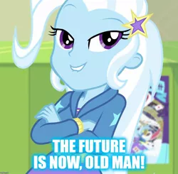 Size: 1101x1080 | Tagged: safe, derpibooru import, edit, edited screencap, screencap, trixie, equestria girls, equestria girls series, forgotten friendship, cropped, crossed arms, malcolm in the middle, meme, reference, solo