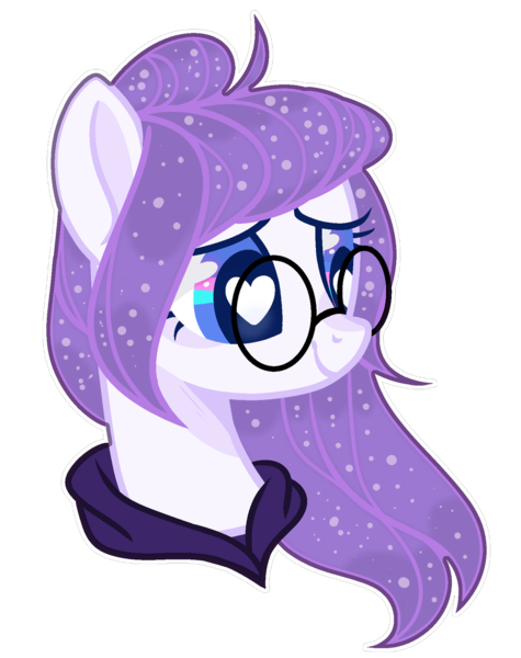 Size: 1024x1294 | Tagged: safe, artist:chococolte, derpibooru import, oc, earth pony, pony, base used, bust, ethereal mane, female, glasses, heart eyes, mare, portrait, simple background, solo, starry mane, transparent background, wingding eyes