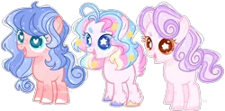 Size: 5520x2720 | Tagged: safe, artist:kurosawakuro, artist:mlp-awesomebases, derpibooru import, oc, earth pony, hybrid, pegasus, pony, unicorn, base used, female, filly, heart eyes, interspecies offspring, magical lesbian spawn, offspring, parent:cozy glow, parent:pinkie pie, parent:princess flurry heart, parent:princess skystar, parent:sweetie belle, parents:cozybelle, parents:cozyheart, parents:skypie, simple background, starry eyes, transparent background, wingding eyes