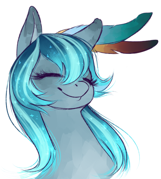 Size: 2317x2588 | Tagged: safe, artist:leechetious, derpibooru import, oc, unofficial characters only, pony, bust, ethereal mane, eyes closed, freckles, simple background, smiling, solo, starry mane, transparent background