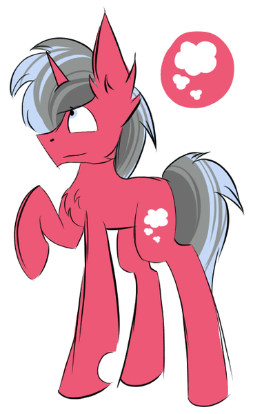 Size: 406x664 | Tagged: safe, artist:hunterthewastelander, derpibooru import, oc, unofficial characters only, pony, unicorn, chest fluff, ear fluff, horn, male, offspring, parent:clear sky, parent:quibble pants, parents:quibblesky, raised hoof, solo, stallion, unicorn oc