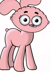 Size: 746x1072 | Tagged: safe, artist:samueldavillo, derpibooru import, pony, anais watterson, cursed image, family guy, four ears, not salmon, requested art, solo, stewie griffin, the amazing world of gumball, wat, what has magic done, what has science done, why, wtf