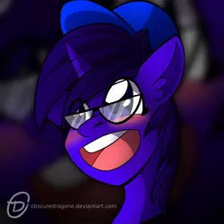 Size: 1024x1024 | Tagged: safe, artist:obscuredragone, derpibooru import, oc, pony, unicorn, big eyes, blushing, cap, commission, ear fluff, glasses, grin, happy, hat, horn, male, open mouth, smiley face, smiling, solo, stallion, ych result