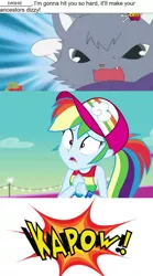 Size: 628x1128 | Tagged: safe, artist:mega-poneo, derpibooru import, rainbow dash, equestria girls, my little pony: the movie, spring breakdown, abuse, dashabuse, dian, jewelpet, kapow, mulan, op isn't even trying anymore, ouch, punch, sanrio, sega, yao