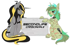 Size: 1920x1200 | Tagged: safe, artist:brainiac, derpibooru import, oc, oc:knick knack, oc:piper, unofficial characters only, pony, 2020 community collab, derpibooru community collaboration, fallout equestria, carbondale, chest fluff, second life, simple background, solo, transparent background