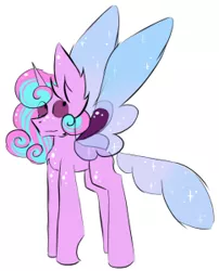 Size: 242x300 | Tagged: artist:hunterthewastelander, changeling, changeling queen, changeling queen oc, changepony, derpibooru import, female, hybrid, interspecies offspring, oc, offspring, parent:princess flurry heart, parents:flurrax, parent:thorax, safe, simple background, solo, unofficial characters only, white background