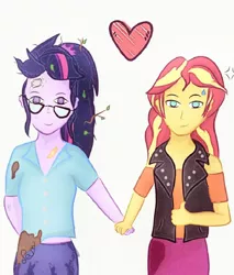 Size: 720x846 | Tagged: safe, artist:samyvillaly, derpibooru import, sci-twi, sunset shimmer, twilight sparkle, human, equestria girls, female, hand, lesbian, scitwishimmer, shipping, sunsetsparkle