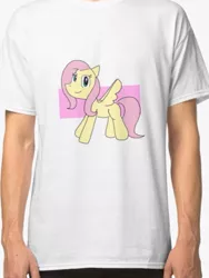 Size: 841x1121 | Tagged: safe, artist:volcanicdash, derpibooru import, fluttershy, pony, cute, design, redbubble, shirt design, solo