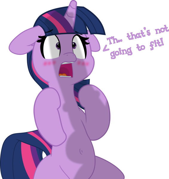 Size: 4000x4241 | Tagged: questionable, artist:pabbley, color edit, derpibooru import, edit, twilight sparkle, twilight sparkle (alicorn), alicorn, pony, cock shock, colored, fear, female, implied penis, implied troubleshoes, mare, phallic shadow, scared, shadow, shocked, simple background, speech, talking, transparent background