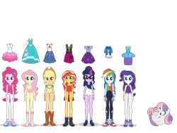 Size: 6600x4950 | Tagged: safe, derpibooru import, applejack, fluttershy, pinkie pie, rainbow dash, rarity, sci-twi, sunset shimmer, sweetie belle, twilight sparkle, pony, unicorn, equestria girls, growing up is hard to do, clothes, cursed image, flash puppet, humane five, humane seven, humane six, image, older, older sweetie belle, png